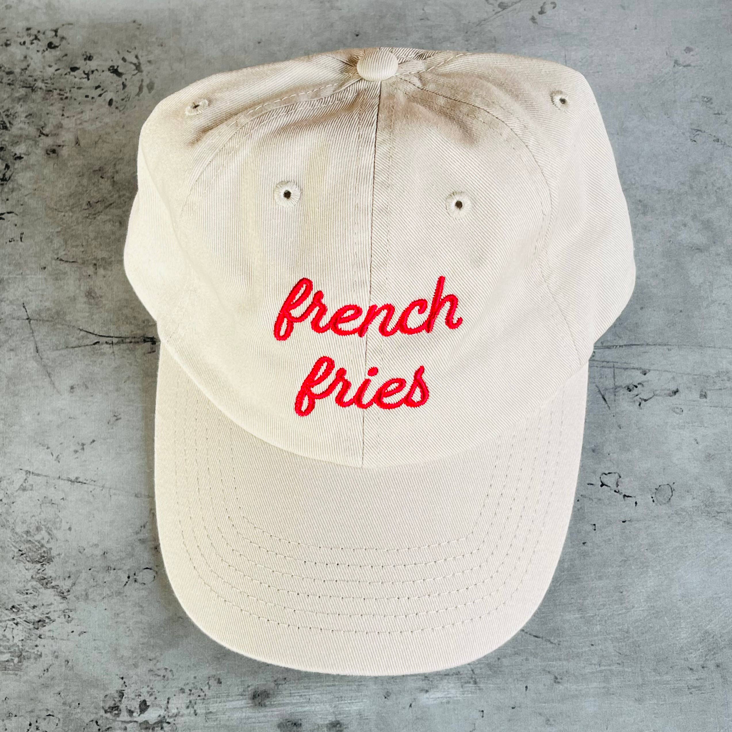 French Fries foodie Basebal Dad Hat front view