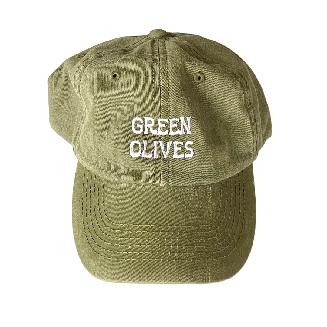 Green Olives Baseball Cap Unisex Dad Hat front on