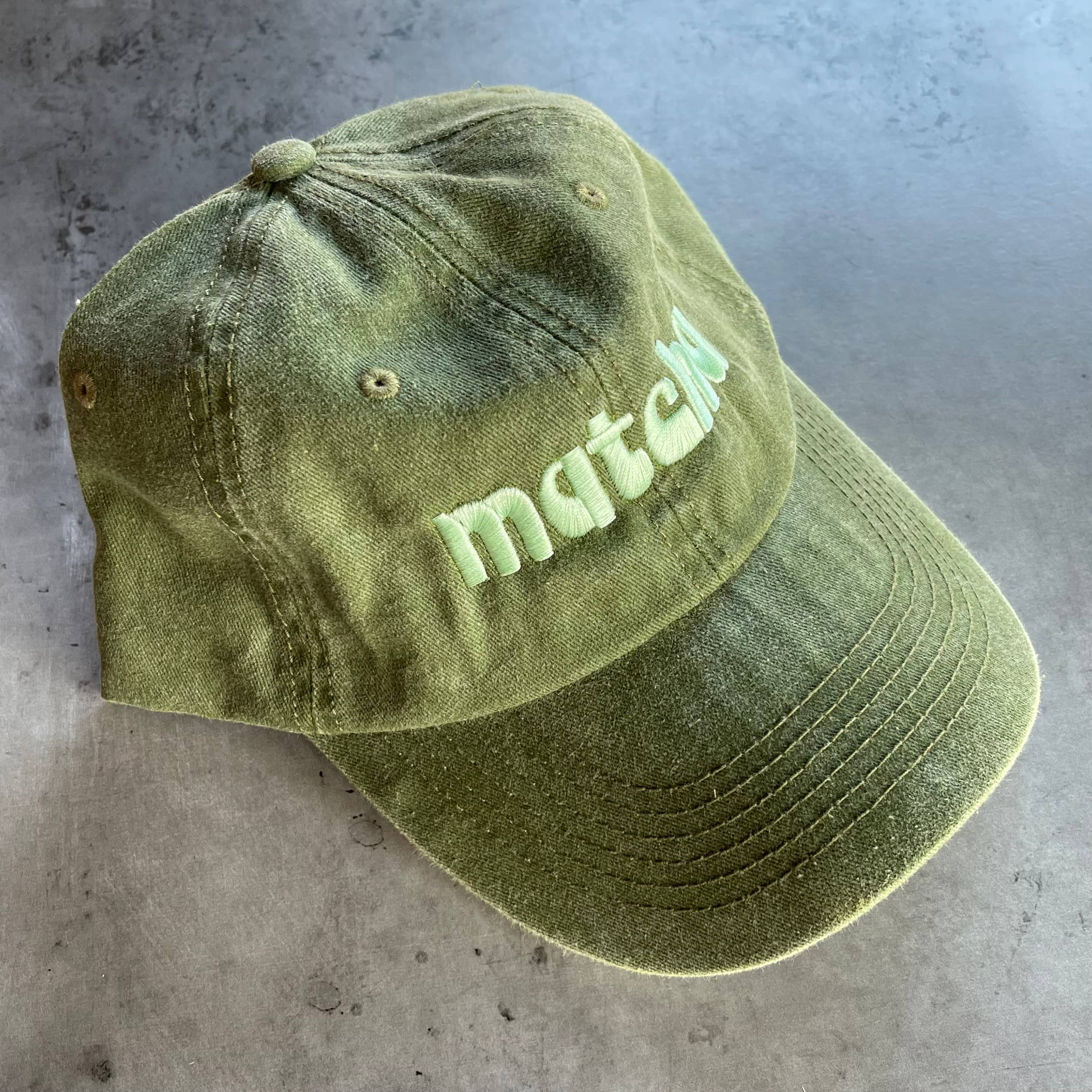 Matcha Baseball Dad Hat front side view