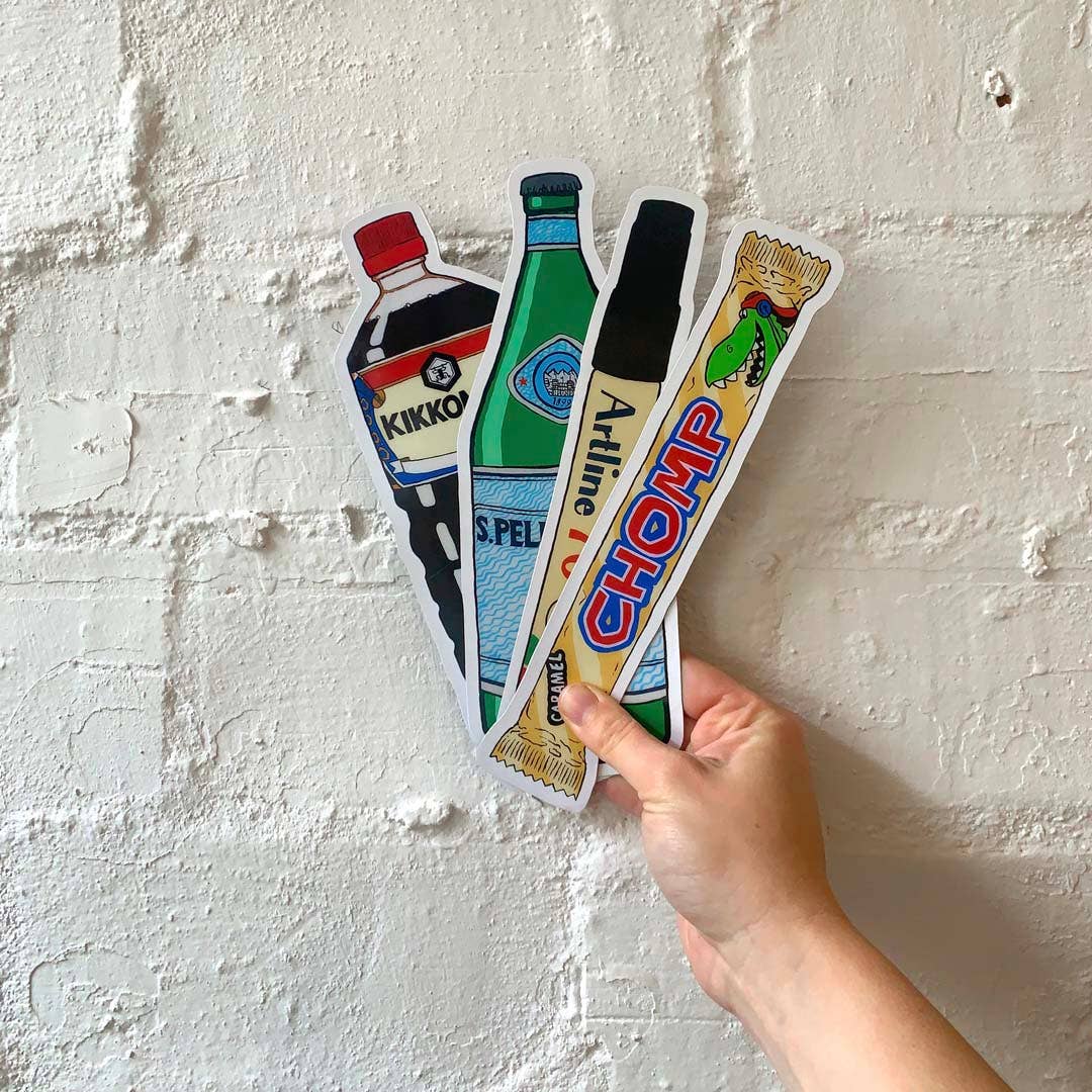 Really Big Magnets chomp artline pen soy sauce sprakling water