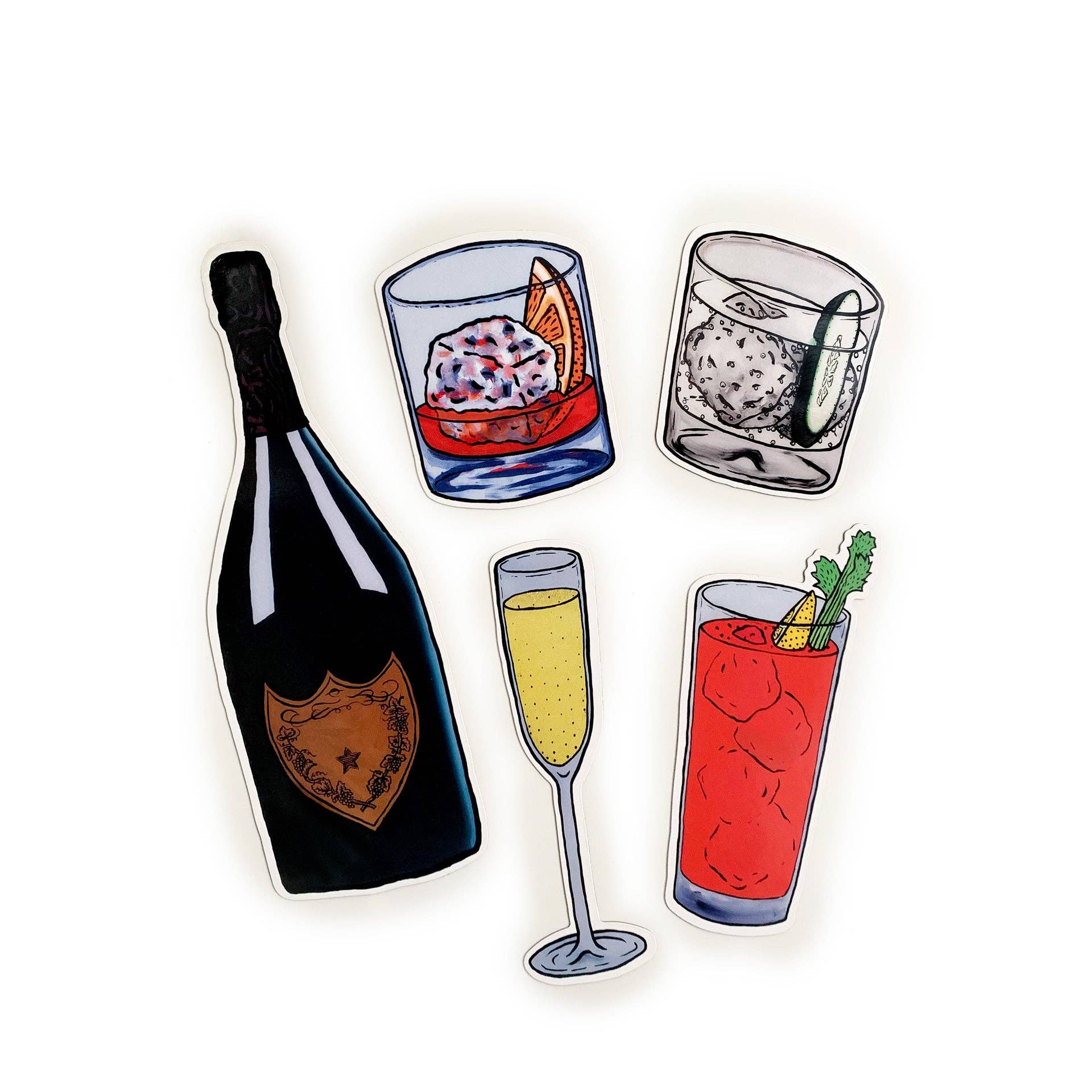 Big Drink Magnets all 5 drinks white background 