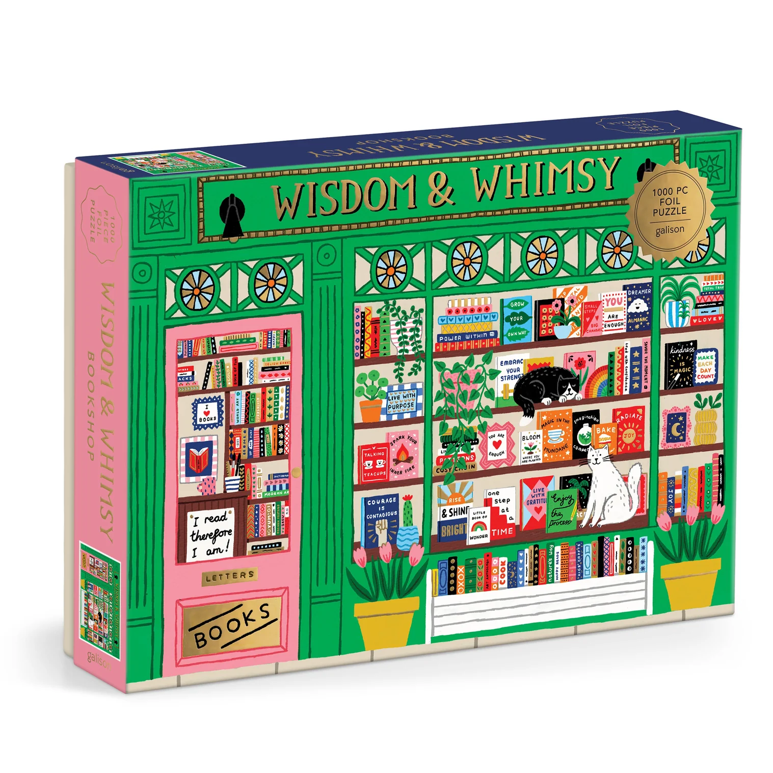 Galison Wisdom and Whimsy Bookshop Foil Puzzle 1000pc