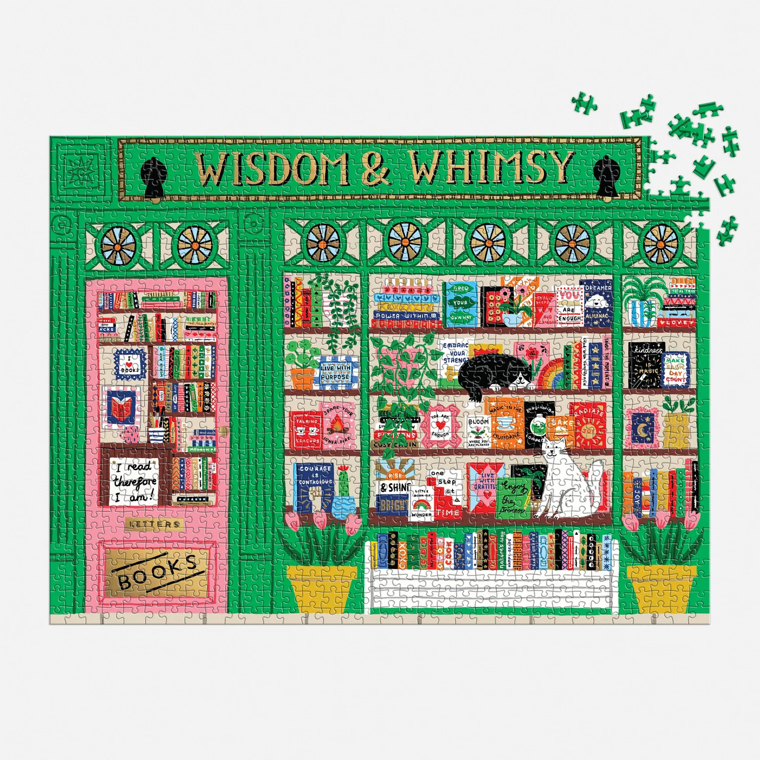 Galison Wisdom and Whimsy Bookshop Foil Puzzle 1000pc