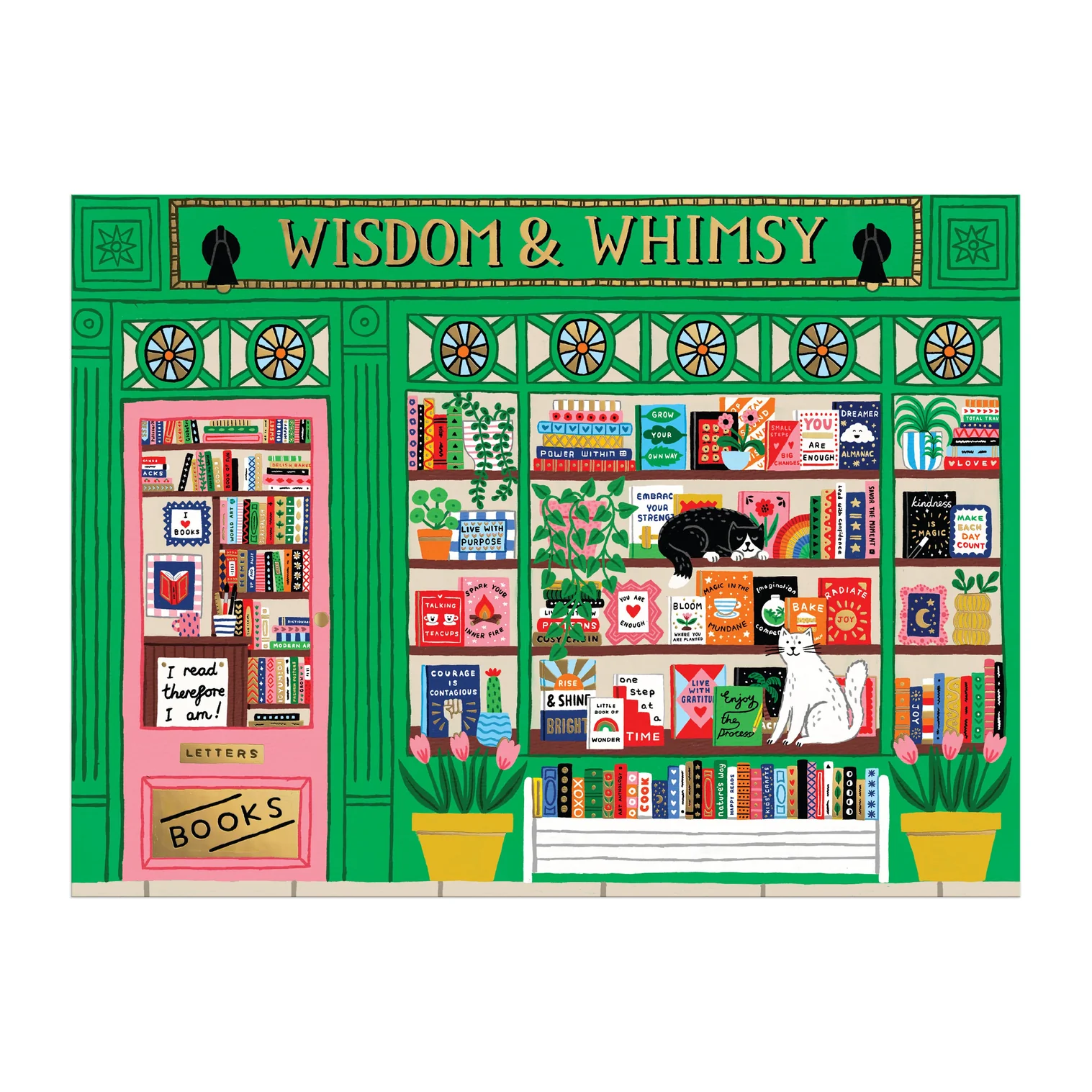 Galison Wisdom and Whimsy Bookshop Foil Puzzle 1000pc