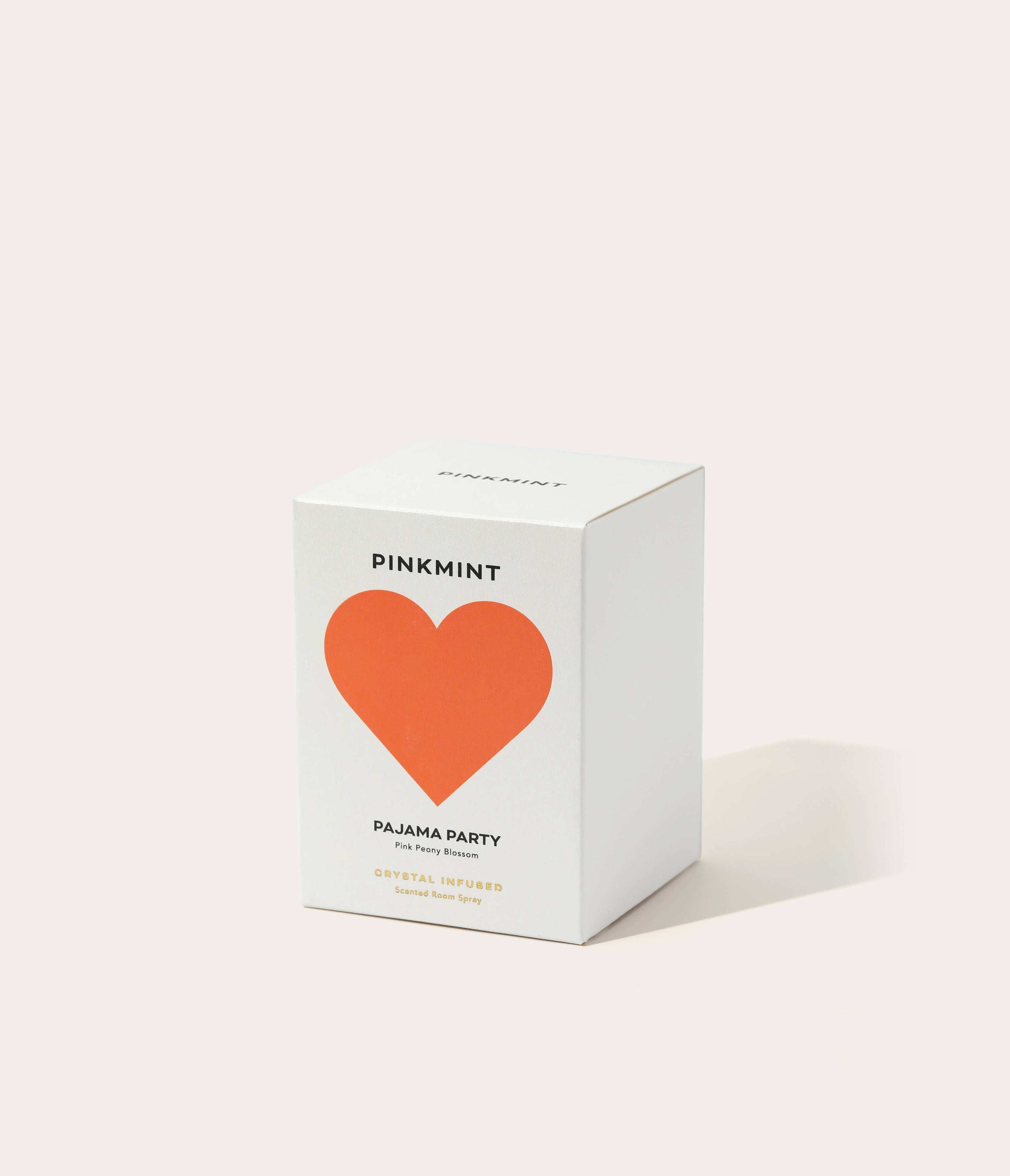 White box with an orange heart and 'Pinkmint' branding on a white background