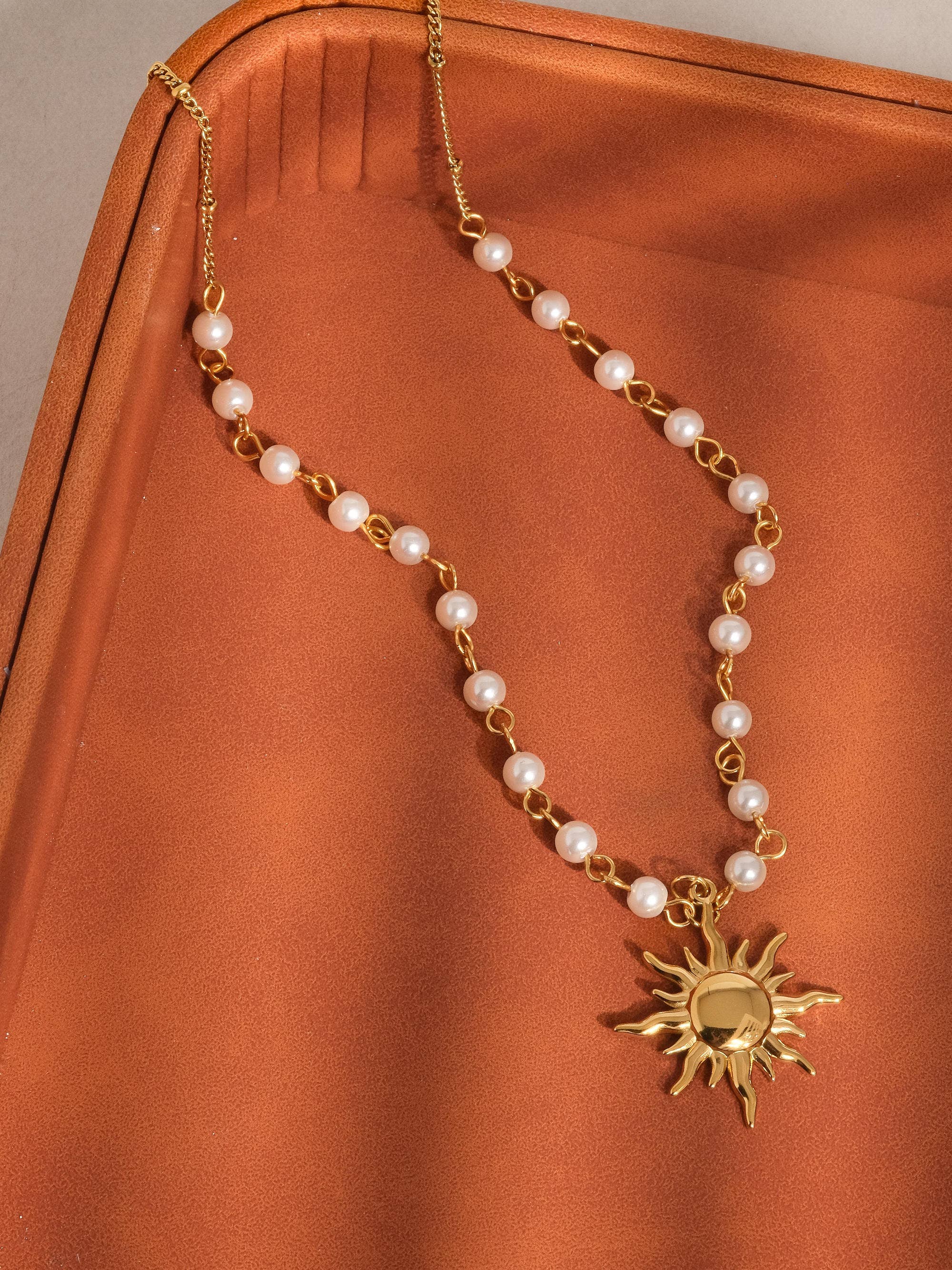Kalani 18K Gold Non-Tarnish Sun Beaded Necklace: Yellow Gold