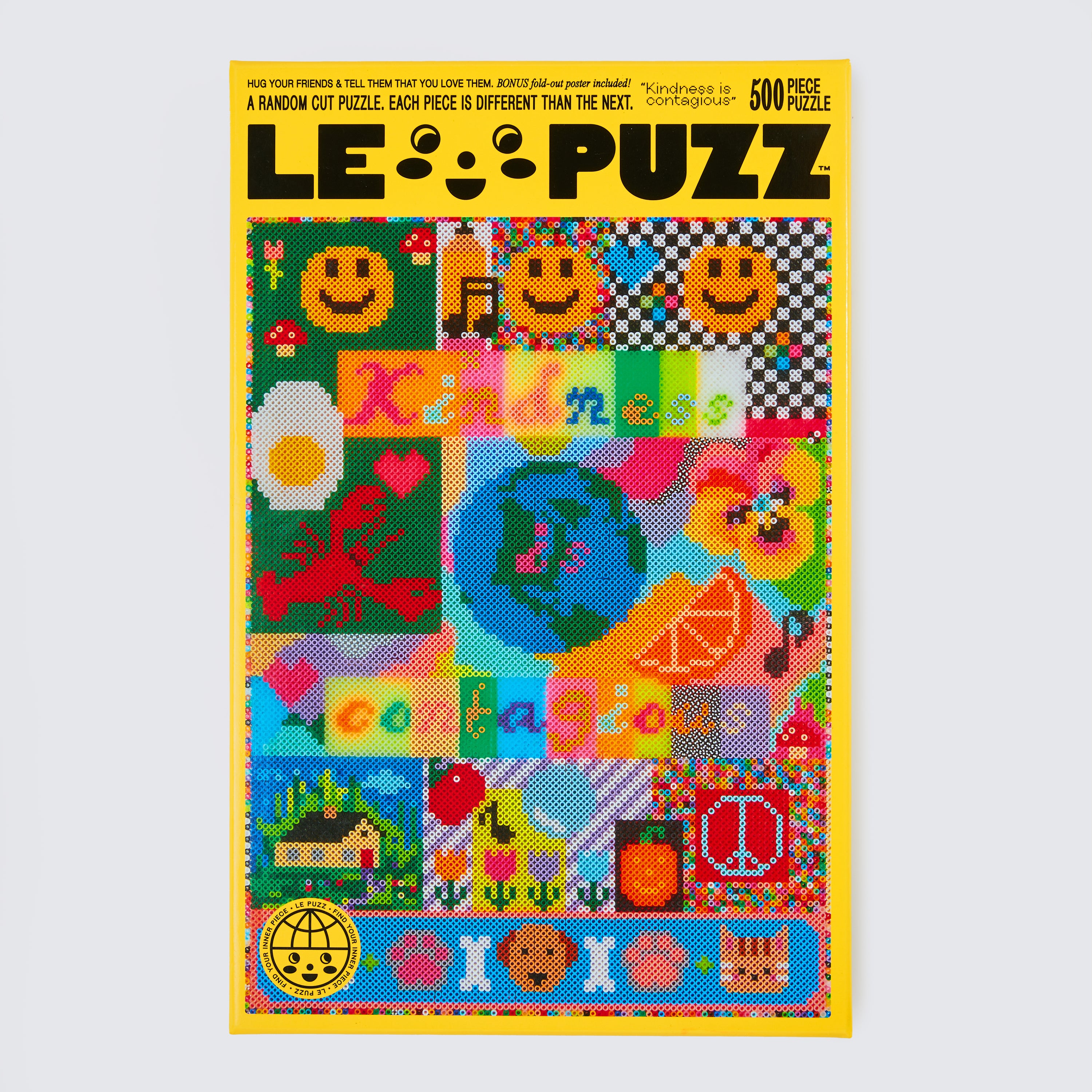 LE PUZZ puzzle packaging with colorful design and text on a white background