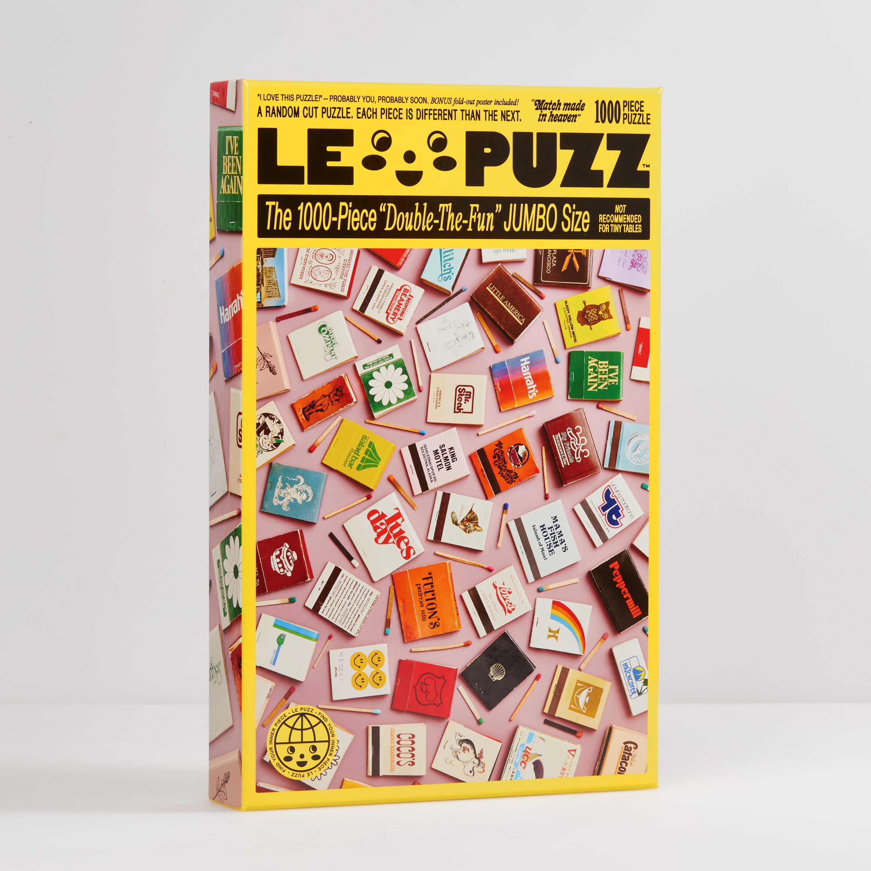 Le Puzz Match Made in Heaven 1000-piece puzzle box front – vintage matchbook collage design