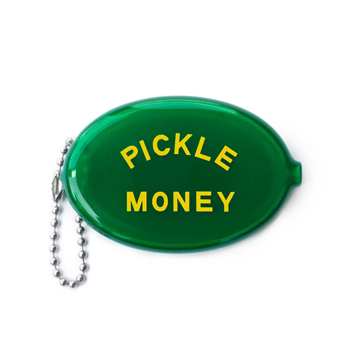 Green container with 'Pickle Money' text on a white background